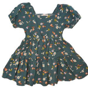 Toddler Girls Floral Puff Sleeve Dress 4T
